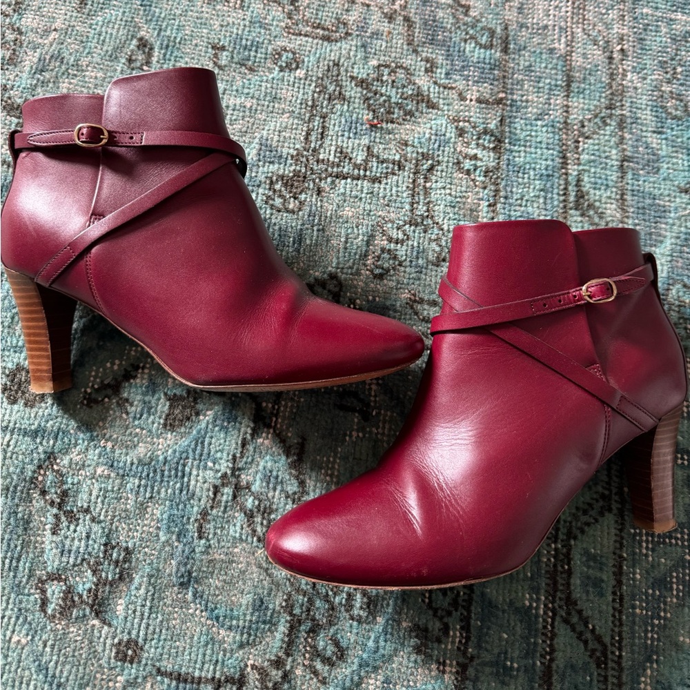 Sezane Burgundy Heeled Boots